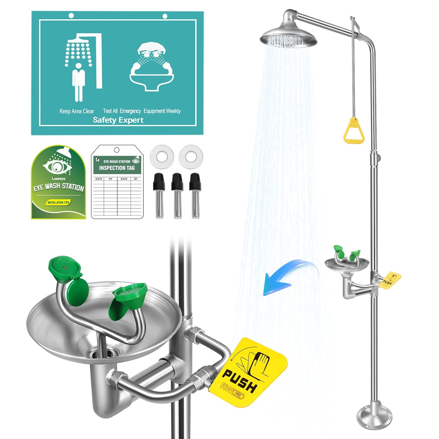 Stainless Emergency Eye Wash Station